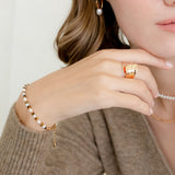 Mini Pearl & Tiger Eye Beaded Bracelet