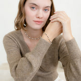 Mini Pearl & Tiger Eye Beaded Bracelet