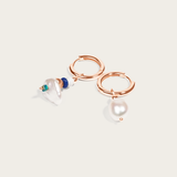 Cora Asymmetrical Pearl Huggies