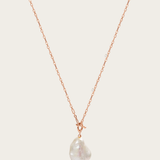 Cora Baroque Pearl T-Lock Necklace