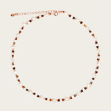 Mini Pearl & Tiger Eye Beaded Choker Necklace