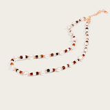 Mini Pearl & Tiger Eye Beaded Choker Necklace