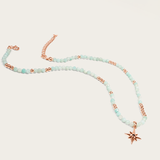 Amazonite & Rose Gold beaded Choker Necklace