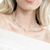 Amazonite & Rose Gold beaded Choker Necklace