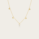 Mira Station Necklace with Drop Pendant