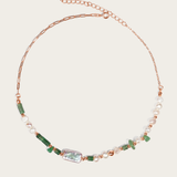 Biwa Pearl & Jade Beaded Necklace