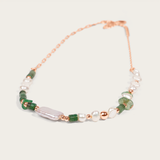Biwa Pearl & Jade Beaded Necklace