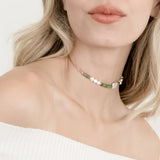 Biwa Pearl & Jade Beaded Necklace