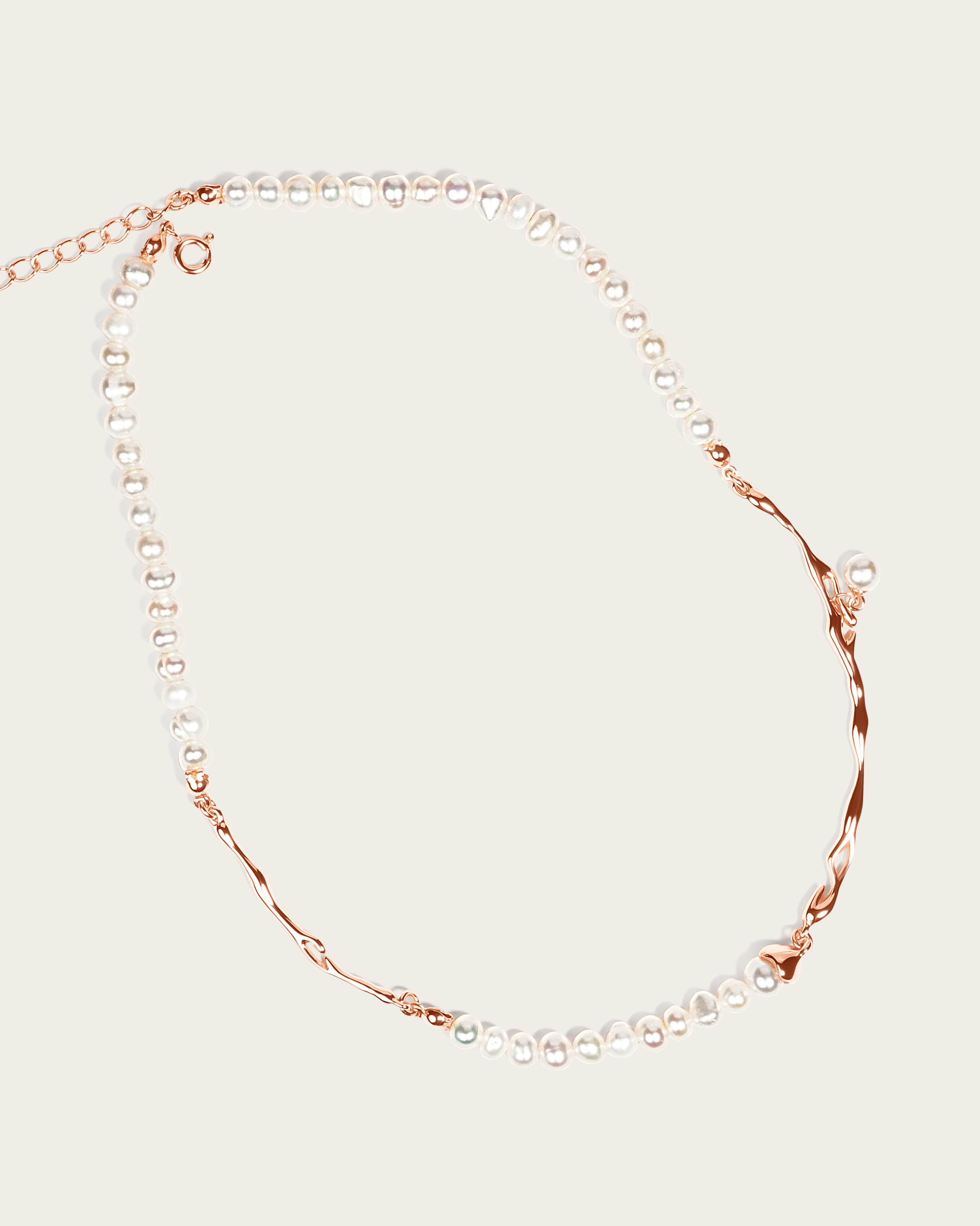 Flow Pearl Necklace | Rose Gold Vermeil – Miaora Co