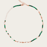 Mini Pearl & Jade Beaded Choker Necklace