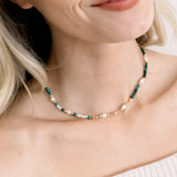 Mini Pearl & Jade Beaded Choker Necklace